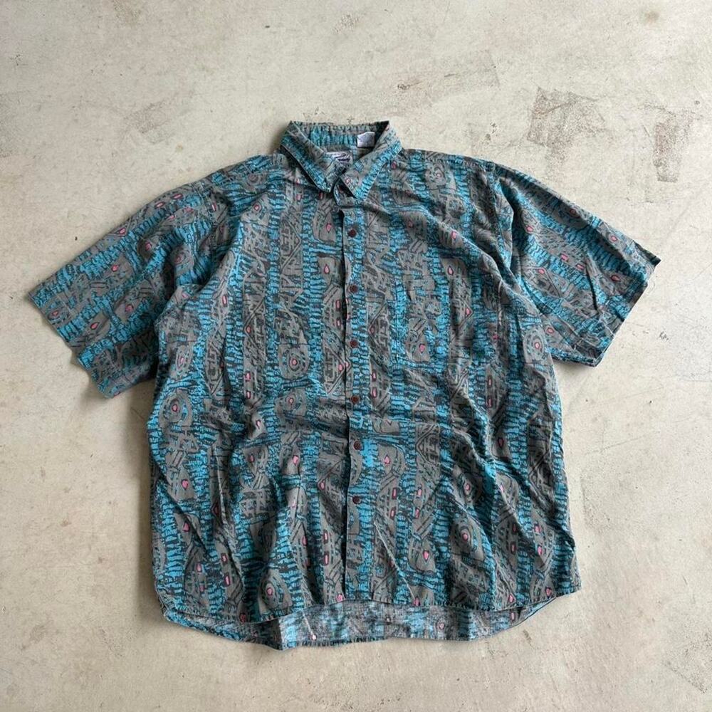 90s Vintage Multicolor Retro Button up Shirt